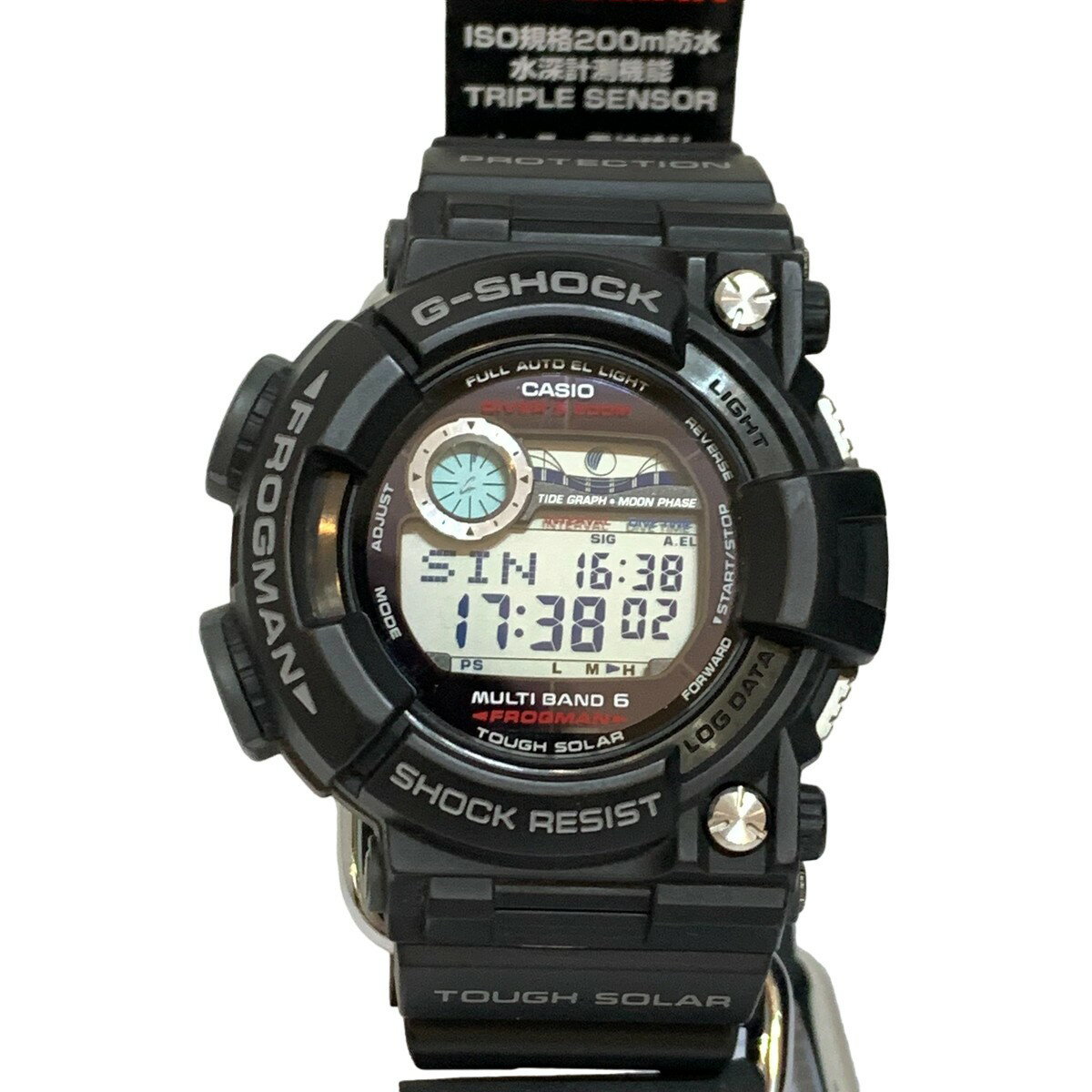 楽天NEXT51楽天市場店G-SHOCK ジーショック CASIO カシオ 腕時計 GWF-1000-1JF FROGMAN フロッグマン マスターオブG ブラック デジタル 電波ソーラー タフソーラー 貝塚店 ITF4EDYIK23K 【中古】 RK1162D