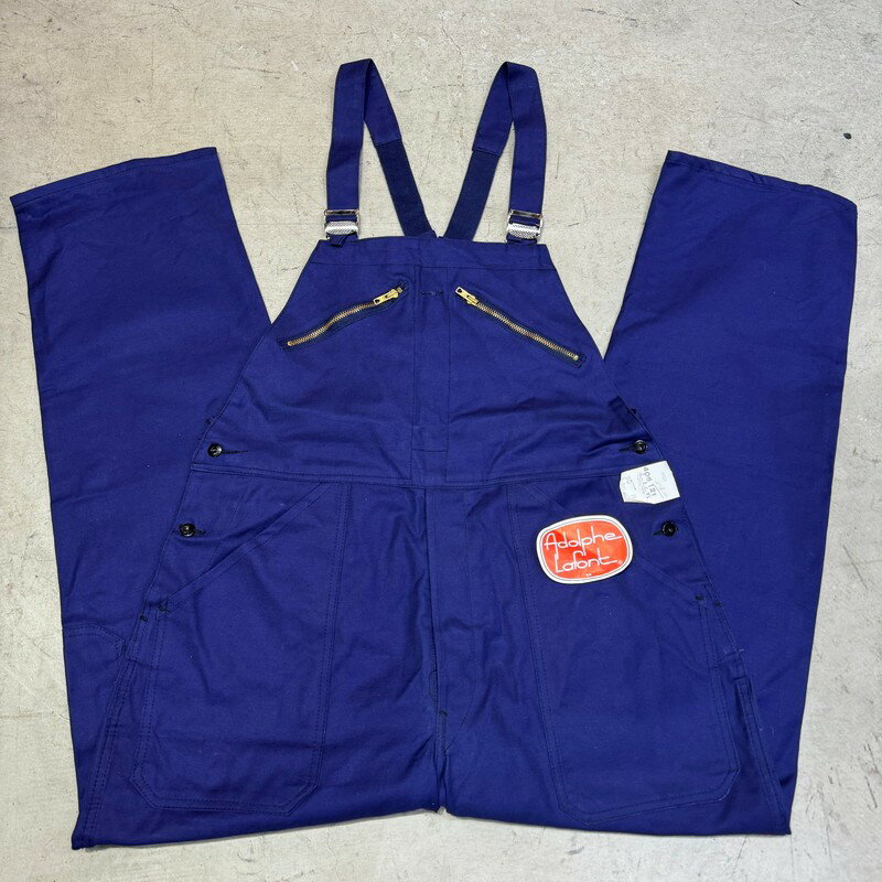 Adolphe Lafont 60's フレンチワークサロペット デッドストック フラッシャー付き オーバーオール フランス製 実寸W40 三国ケ丘店 ITIWKCYI86IW 【中古】 RM2893H