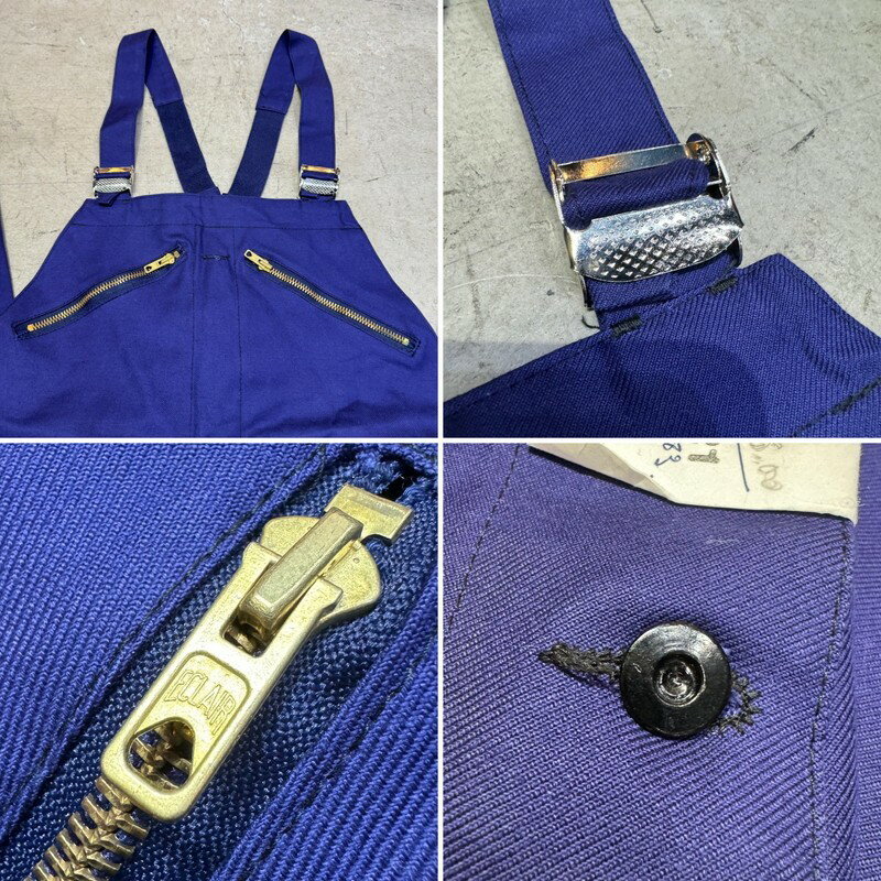 Adolphe Lafont 60's フレンチワークサロペット デッドストック フラッシャー付き オーバーオール フランス製 実寸W40 三国ケ丘店 ITIWKCYI86IW 【中古】 RM2893H