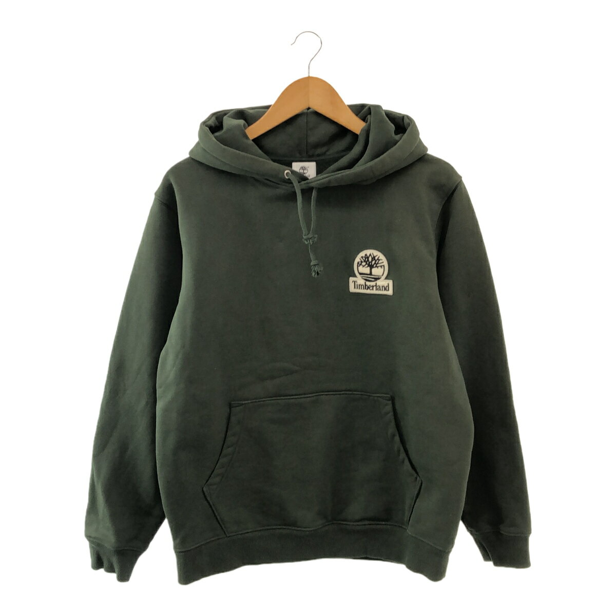 Supreme シュプリーム Timberland Hooded Sweatshirt 16AW ビッグワッペンスウェットパーカー プルオーバー メンズ M グリーン コラボ ダブルネーム 貝塚店 ITV1IQ5UJ65C 【中古】 RM1217D