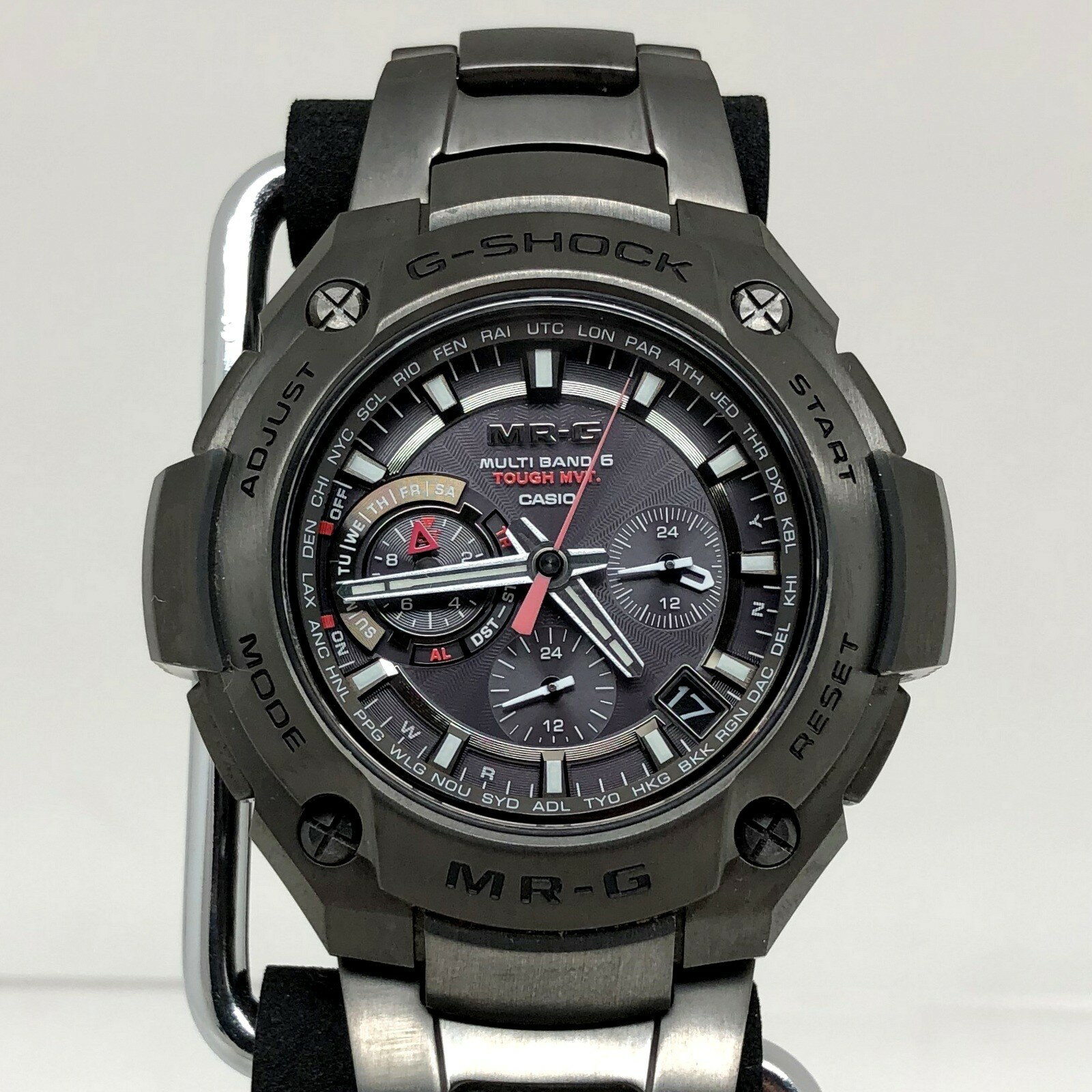 G-SHOCK ジーショック CASIO カシオ 腕時計 MRG-8100B-1AJF MR-G 電波ソーラー タフソーラー ブラック アナログ フルメタル チタン メンズ 三国ケ丘店 ITALBJPD3C1P 【中古】