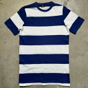 RINGTEX 60's~70's リングテックス ワイドボーダーTee 3インチ幅 ブルー×ホワイト コットン100% M 三国ケ丘店 ITTXUZG1YQNG 【中古】 RM2947H