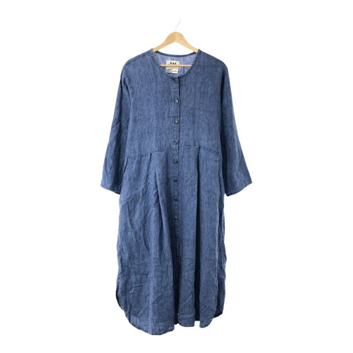 FLAX ノーカラー リネンシャツワンピース スカート シャンブレー 長袖 レディース リトアニア製 麻 LINEN 貝塚店 ITGK79GJIT2X 【中古】 RK1502D FLAX ノーカラー リネンシャツワンピース スカート シャンブレー 長袖 レディース リトアニア製 麻 LINEN 貝塚店 ITGK79GJIT2X 【中古】 RK1502D