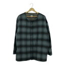 Sasquatchfabrix. ノーカラーシャツジャケット 17AW-SY9-008 NONECK CHECK SHIRT メンズ M 日本製 チェック柄 貝塚店 ITABLGCE8BYG 【中古】 RK1697D