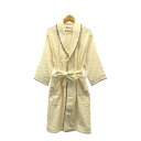 YVES SAINT LAURENT イヴ・サンローラン バスローブ タオル地 YSL 刺繍 M レディース コットン ホワイト ライセンス品 エンボス パイピ...