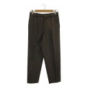MARKAWARE マーカウエア サイズ1 FRONT PLEATS PEGTOP ORGANIC WOOL JAPAN FLANNEL A20C-02PT01C DARK BROWN ウール キュプラ 日本製 パンツ ボトムス ズボン 三国ケ丘店 ITMT2W6YRW3S 【中古】 RM4812M