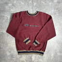 Champion チャンピオン 90's REVERSE WEAVE USA製 刺繍ロゴ クルーネックスウェット リブライン 刺繍タグ えんじ色 バーガンディ LARGE 貝塚店 ITTANXMG2SV4 【中古】 RK018TJ