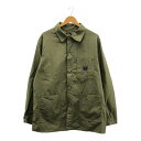 Needles ニードルズ サイズL D.N. Coverall Back Sateen Olive MR220 カバーオール ワークジャケット カーキ サテン オリーブ 三国ケ丘店 IT12L08KOZ2O 【中古】 RM4888M