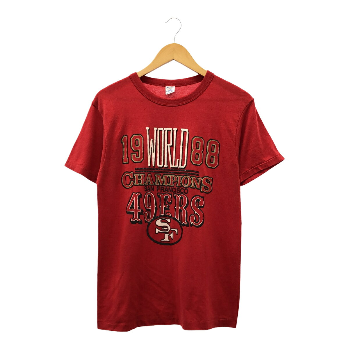 樂天商城 - Champion チャンピオン 80's SAN FRANCISCO 49ERS Tee 半袖Tシャツ トリコタグ アメフト レッド コットン ポリエステル USA製 三国ケ丘店 ITNB0O2WK5J8 【中古】 RM5854D
