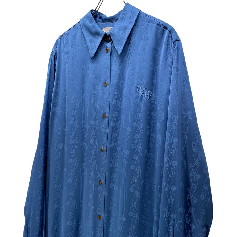 Vivienne Westwood 24AW VW SHIRT DRESS 安全ピンストライプレーヨンスーパーロングシャツワンピース コート 刺繍 トップス ブラウス アウター Archive IMPORT コレクションライン ヴィヴィアンウエストウッド メンズ レディース 三国ケ丘店 ITTGPK352MM0 【中古】 RM4912I
