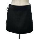 ANN DEMEULEMEESTER 00s ウールコットンツイルサイドリボンラップスカート ボトムス パンツ ミニスカート タイトスカート レイヤード アンド...