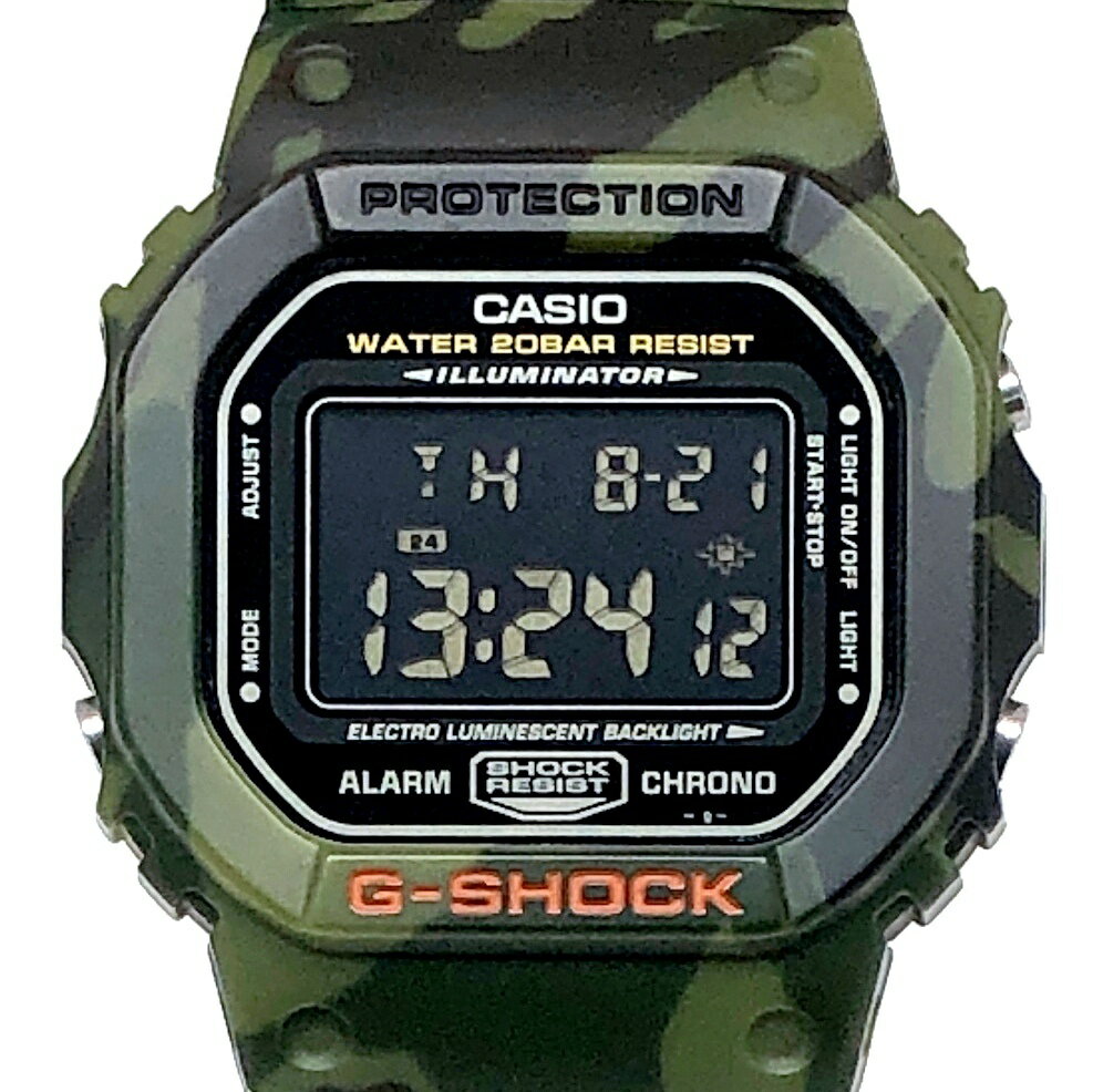 G-SHOCK ジーショック CASIO カシオ 腕時計 DW-5600CF-3 G-PYTHON Gパイソン ニシキヘビ グリーン カモフラージュ 迷彩 反転液晶 2002年9月発売 三国ケ丘店 IT72IOTW7X6J 【中古】