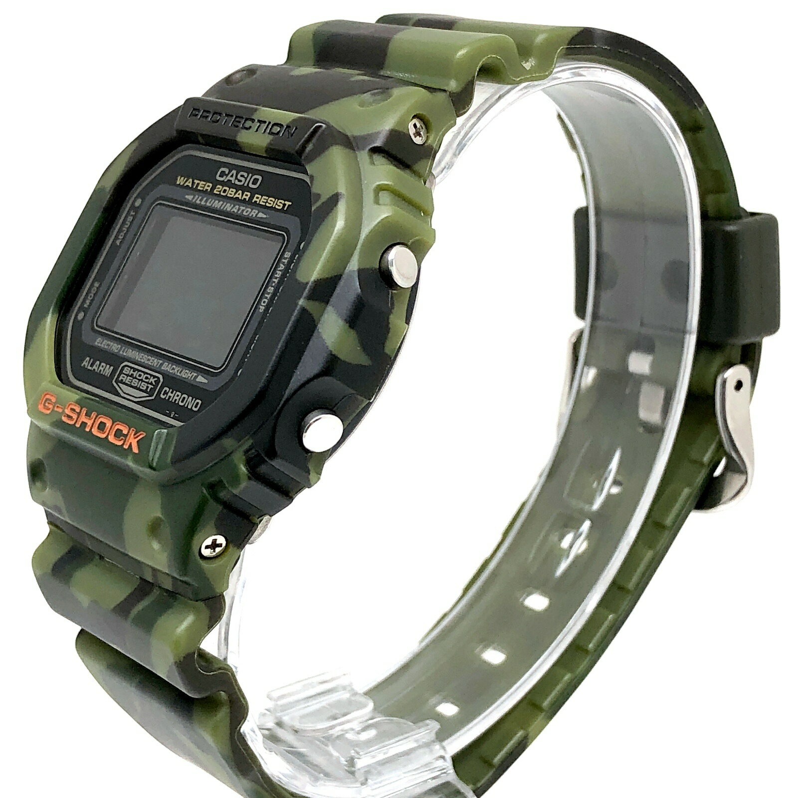 G-SHOCK ジーショック CASIO カシオ 腕時計 DW-5600CF-3 G-PYTHON Gパイソン ニシキヘビ グリーン カモフラージュ 迷彩 反転液晶 2002年9月発売 三国ケ丘店 IT72IOTW7X6J 【中古】