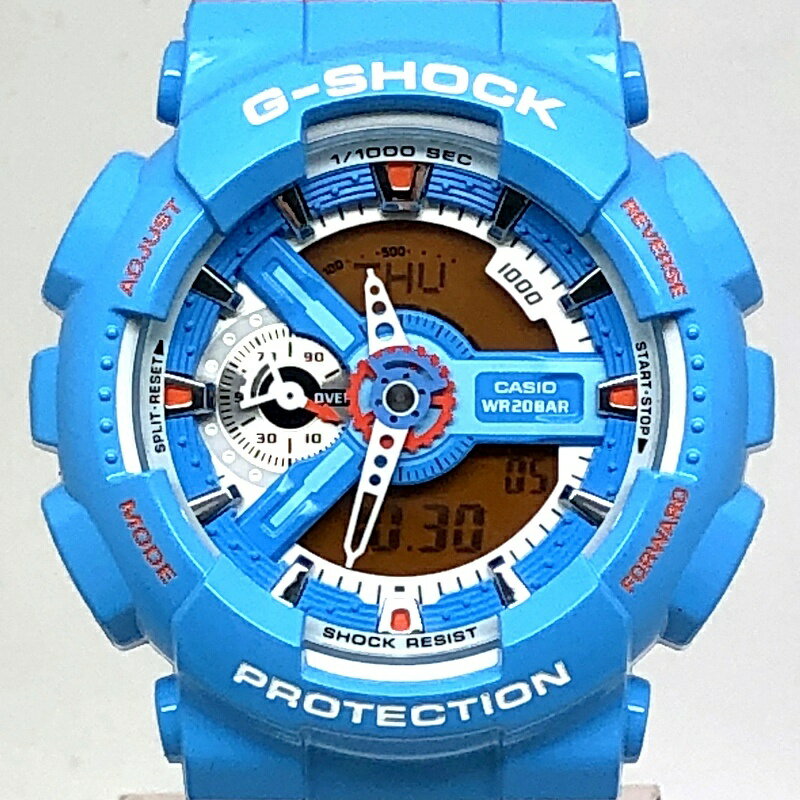 G-SHOCK ジーショック CASIO カシオ 腕時計 GA-110NC-2A ビッグケース 原色カラーリング ライトブルー ..