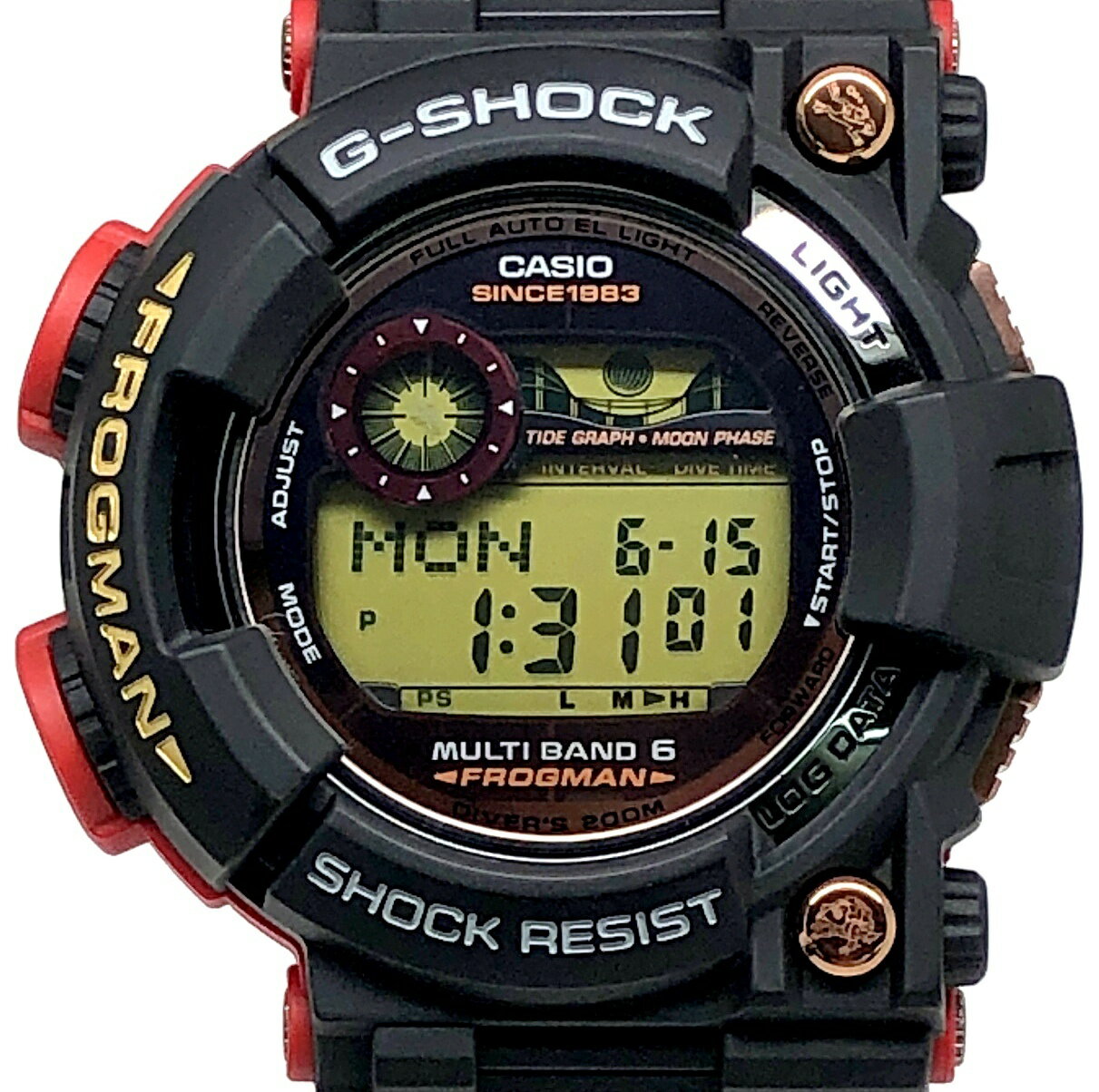 G-SHOCK ジーショック CASIO カシオ 腕時計 GWF-1035F-1 FROGMAN 35th ANNIVERSARY MAGMA OCEAN フロッグマン 35周年記念限定モデル マグマオーシャン 電波ソーラー ブラック×レッド ローズゴールド 2018年11月発売 三国ケ丘店 ITMP7E7NYWMW 【中古】