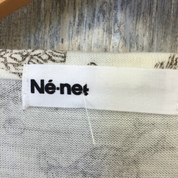 Ne-net ネ・ネット ワンピース トップス スカート フレア 長袖 ホワイト 白 総柄 日本製 レディース 古着屋NEXT貝塚店【USED】RK802M