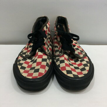 VANS バンズ 90's CHUKKA checker スニーカー 靴 ホワイト ブラック レッド マルチカラー チェック メンズ US8.5(26.5cm) 三国ヶ丘店 952691 【USED】 RM2656