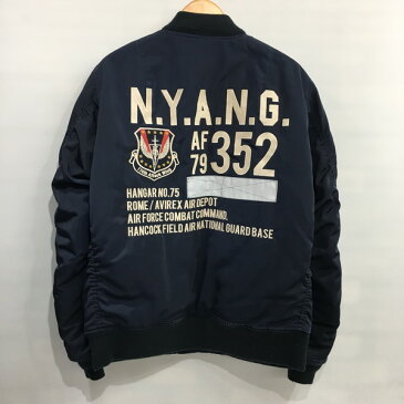 AVIREX アヴィレックス MA-1 フライトジャケット AIR NATIONAL GUARD 6142185 ネイビー 刺繍 メンズ XL ヴィンテージ 三国ヶ丘店 565968 【中古】 RM4088