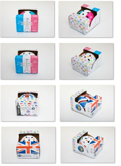 ●LondonTaxi2Typeマカロンユニオンジャック47cm〜52cm(頭囲)約12ヶ月〜6歳程度キッズ用ヘルメットサイズ調節ヘルメット子供用自転車に【RCP】fs04gm
