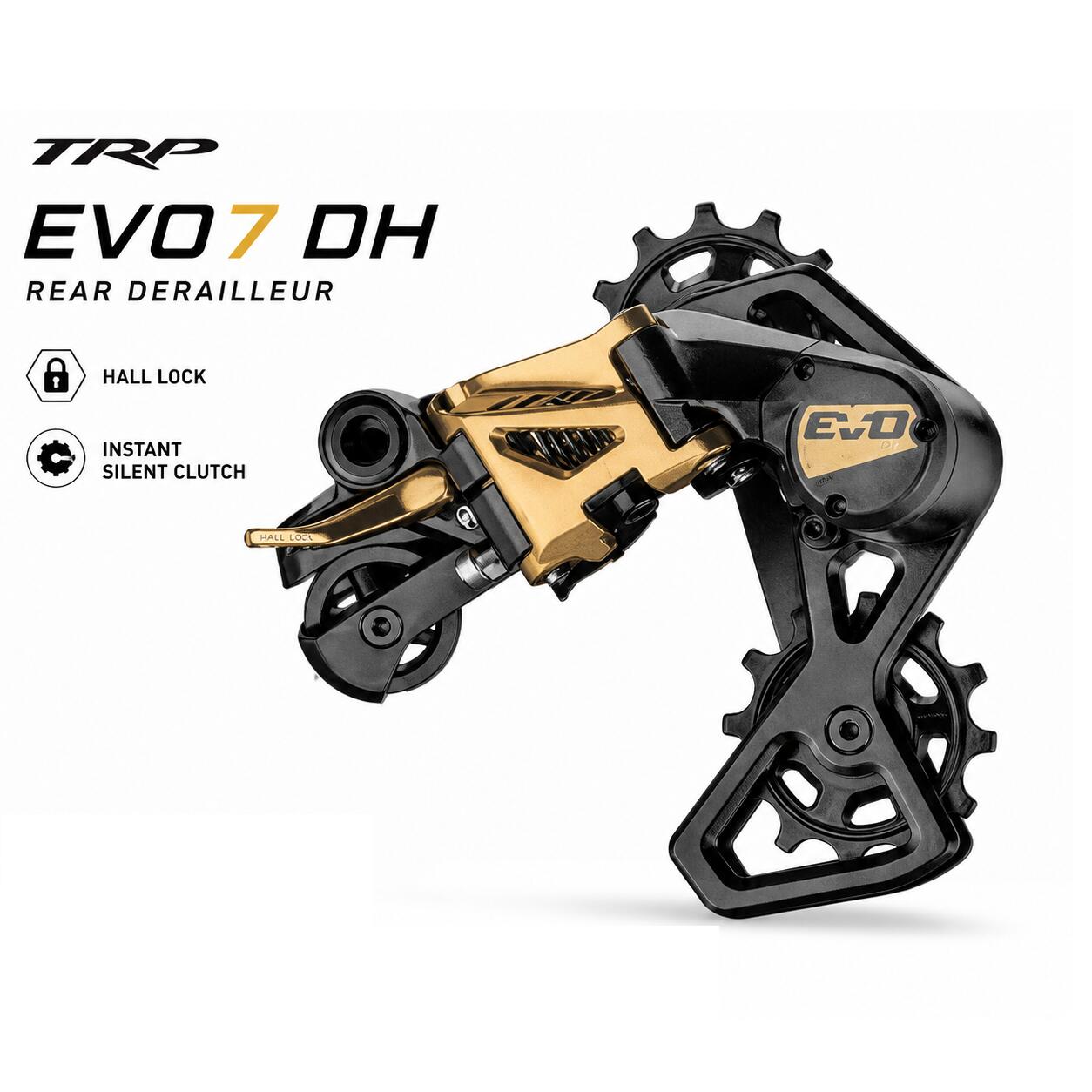 リアディレイラー TRP EVO7 DH REAR DERAILLEUR 7速 7スピード ダウンヒル MTB ホールロック インスタントサイレントクラッチ チェーン暴れ抑制 脱落防止 静音 高精度 変速 リア変速機 マウンテンバイク カスタム ティーアールピー SUMA