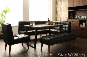 乐天商城 - ダイニングセット ソファ ダイニング セット ヴィンテージ ソファダイニング 4人 合皮 5点セット(テーブル+ソファ1脚+アームソファ1脚+チェア1脚+ベンチ1脚) 右アーム 黒 ブラック 幅150