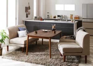 ダイニングセット（テーブル&ソファ） ずっと使えて快適。こたつもソファも高さ調節できるソファダイニングセット 4点セット(テーブル+2Pソファ1脚+1Pソファ2脚) W135