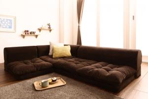 フロアソファ ふわふわなめらかマイクロファイバーフロアコーナーソファ ソファ3点セット L字 1P+2P+コ..