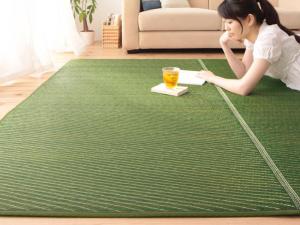 Rakuten - 【11日01：59まで5％OFF！】自然素材ラグ 30タイプから選べる国産ふっくらい草ラグ 140×200cm