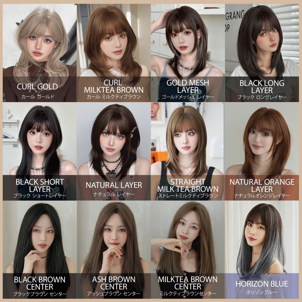 ウィッグ セミロング ストレート 自然 フルウィッグ かつら ミドル ウイッグ バレ...