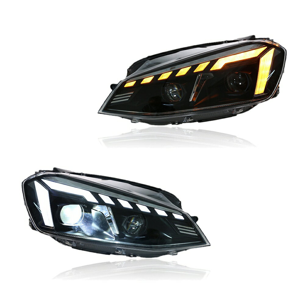 ゴルフ7 GOLF7 5G 前期 LED ヘッドライト 左右 ヘッドランプ シーケンシャルウィンカー フォルクスワーゲン AKD E