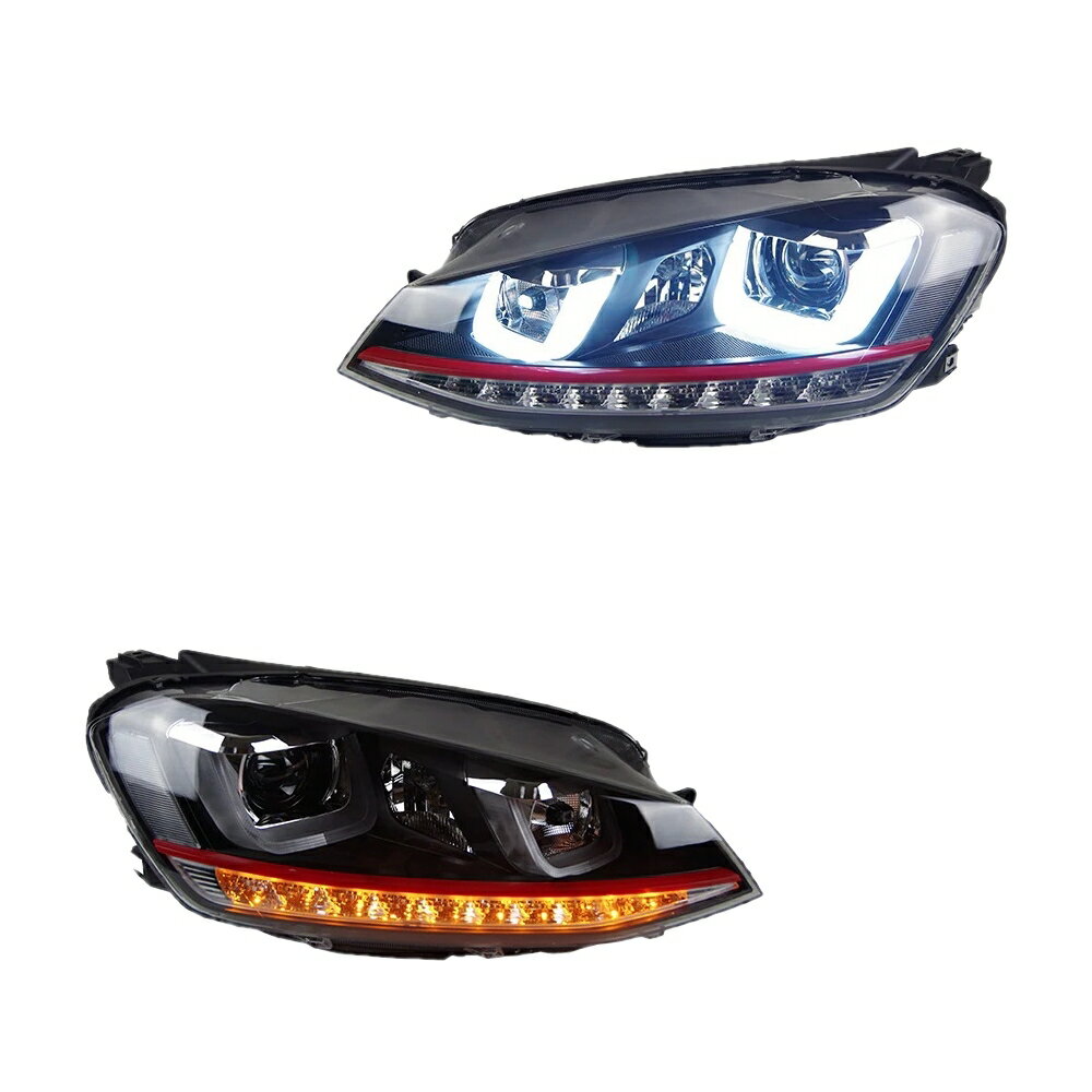 ゴルフ7 GOLF7 5G 前期 LED ヘッドライト 左右 ヘッドランプ シーケンシャルウィンカー フォルクスワーゲン AKD B GTIタイプ