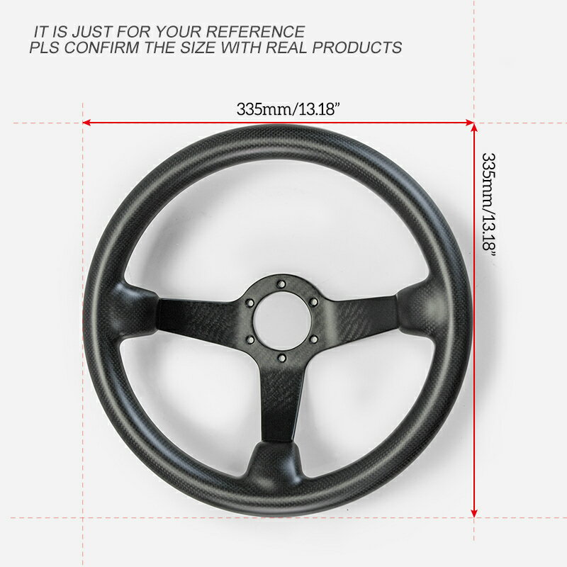 ステアリング CFRP ドライカーボン製 ハンドル 335mm オフセット60mm ディープOAタ...