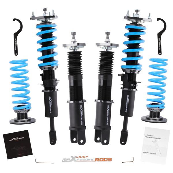 車高調 サスペンション フェアレディZ スカイライン Z33 V35 日産 全長調整式 24段減衰 Maxpeedingrods ブルー HG