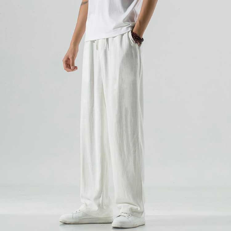 通気 メンズ リネンパンツ 九分丈 カジュアル 涼やか ゆったり パンツ 夏 サルエルパンツ 大きいサイズ 綿麻パンツ 薄手 リネン