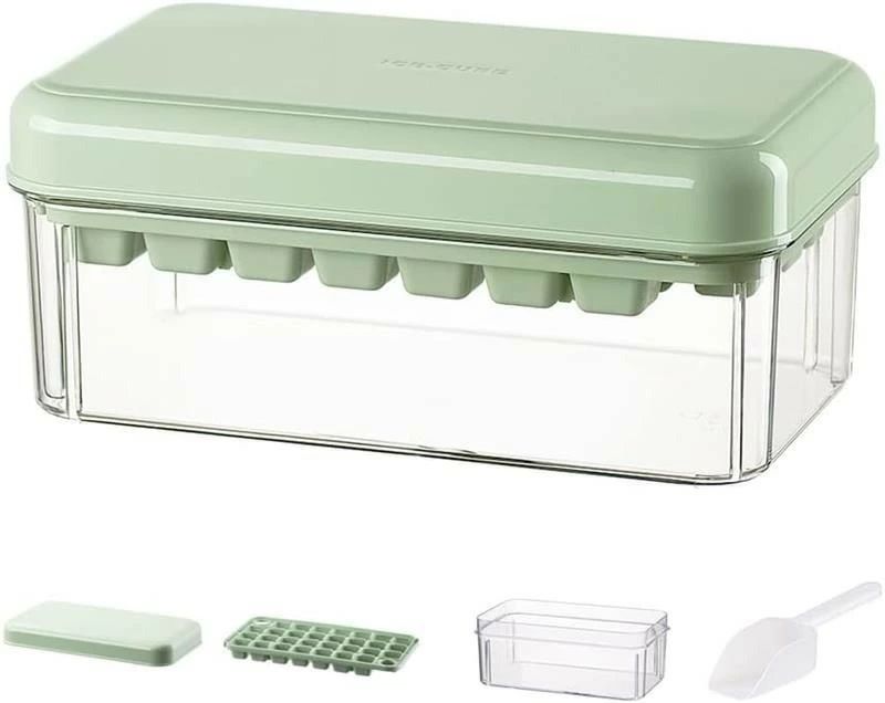 【ワンプッシュ式で氷取り出しやすい】製氷皿は独自の対角プッシュ設計で、製氷皿をワンプッシュするだけで、1秒で氷が簡単に外れます。ほかの氷作る容器が手で氷を一つ一つ外すことより、省力するし、時間も節約する！ 【氷に触らず、清潔でご安心】アイストレーを反転して、フタをして、対角線上で軽く押すと、アイスキューブがばらばらと外れる。さらに、アイススコップ付きなので、外れたアイスキューブをアイススコップで使える。全過程が氷に触れることなく、清潔であり、手も濡れてしまう心配がありません。 【大容量の氷入れる容器で満足】氷60個ぐらいが入れる大容量の氷入れる容器付きなので、多めのアイスキューブを貯蔵してご使用いただけます。氷トレーは一回30個取りの四角氷を凍らせる。冷たい飲み物を飲んで、涼しい夏を過ごしましょう。 【蓋付きで臭みの侵入を防ぐ】家庭用のアイストレイは気密蓋で設計されており、余分な水がこぼれて凍結するのを防ぎます。さらに、気密設計により、氷が冷蔵庫の臭みを吸収するのを防ぎます。 【氷だけでなく、幅広い用途】氷作りのアイストレー以外、離乳食の冷凍小分けやゼリーやグミなどのお菓子の成形型として、寒天寄せや押寿司などの前菜やフィンガーフードなどの食事つくり、食事の小分けや冷凍保存、エスプレッソにもおすすめです。