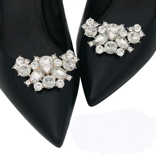 保管巾着袋付き ドレスシューズ ウェディングシューズ 着せ替え 取外しOK バッグ パンプス ゴージャス キラキラ 靴飾り 靴ク