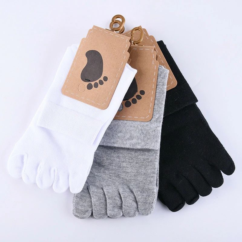 ホワイト 黒 まとめ買い 5本指靴下 綿混 22～25cm 5本指ソックス 10足組 靴下 秋冬 同じ色 靴下 メンズ