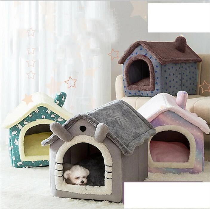 グレー ペット用品 防寒 保温 冬 兼用 ペットハウス ぐっすり眠れる 安眠 柔らかい ペットハウス 犬 可..