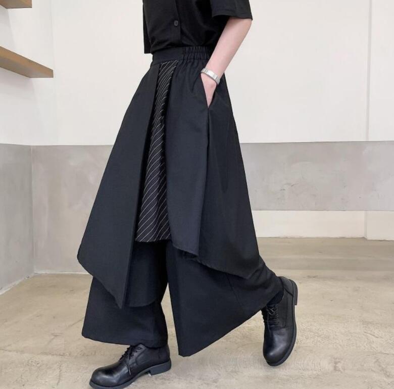 プレゼント 春服 夏服 春服 ゴム入り ウエストゴム アシンメトリー スカート風 レディース ゆったり ビッグシルエット 原宿系