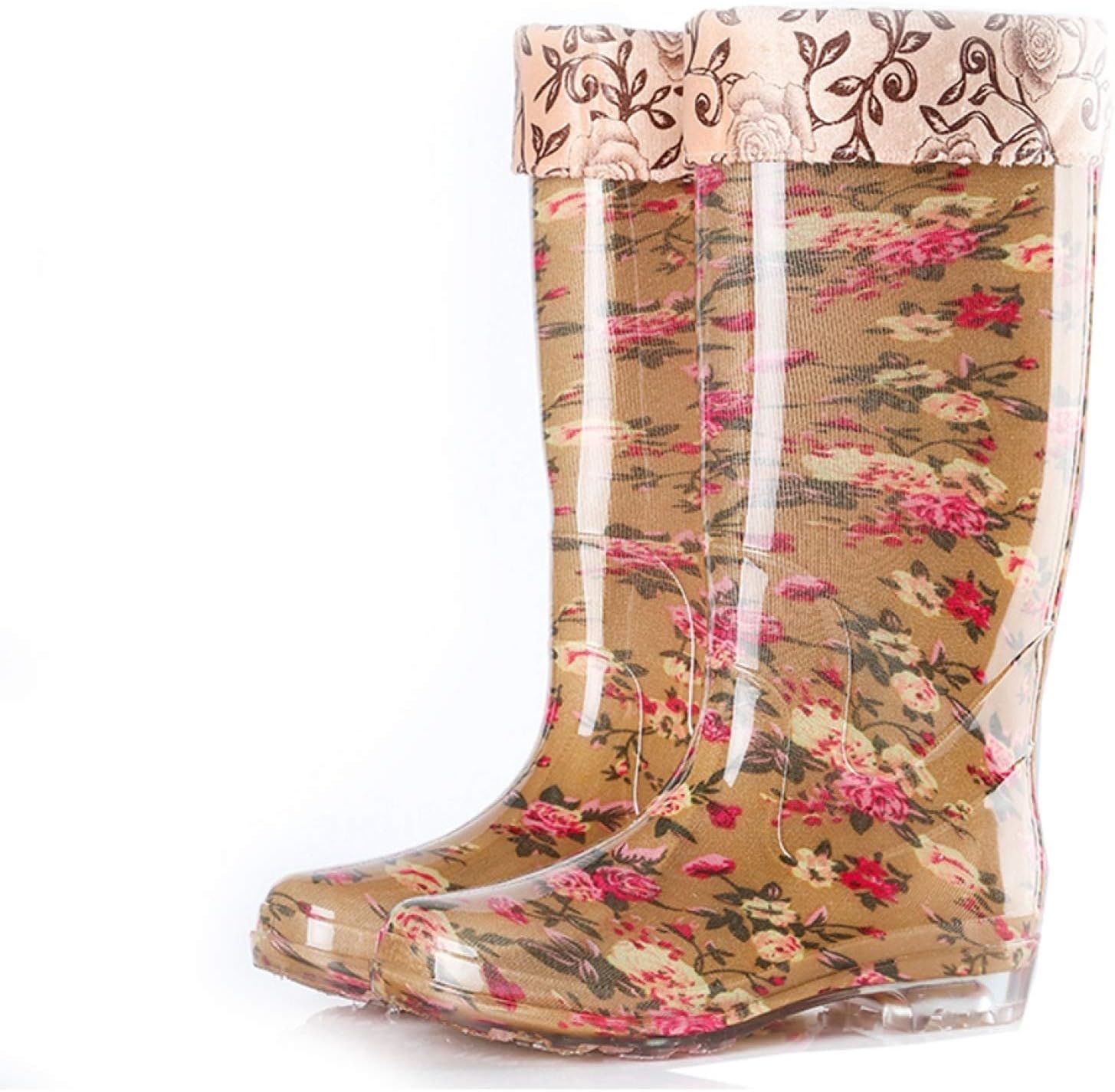 滑 フィッシング 釣り 農作業 ガーデニング アウトドア キャンプ 雨 大きいサイズ おしゃれ 軽い 軽量 ラバーブーツ 靴 水玉 花