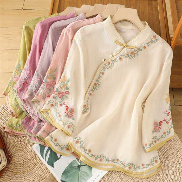 御茶の服 50代 40代 30代 着回し エスニック エレガント 中華風 OL 通勤 レトロ ゆったり 体型カバー 大きいサイズ カジュアル