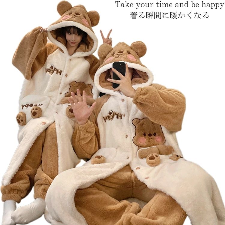 お祝い 記念日 厚手 冬 ペアパジャマ ペアルック プレゼント 結婚祝い セットアップ パンツ パジャマ お揃い 部屋着 防寒 長袖