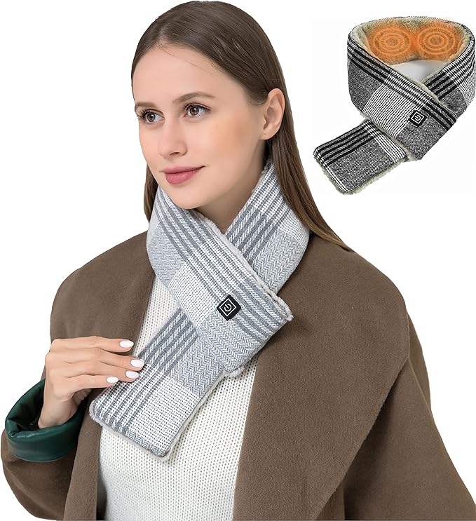 86*10cm 洗える温熱マフラー（モバイル電源は別途購入する必要があります） 極細ファー 遠赤外線ヒータ..