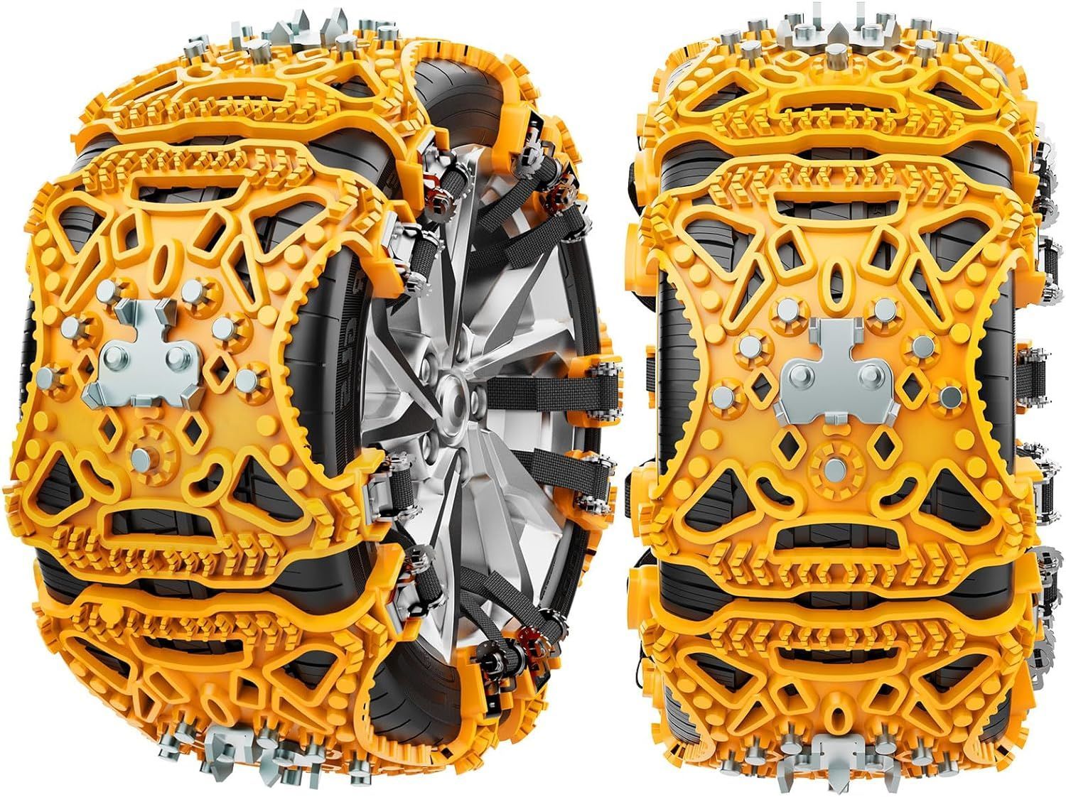 専用袋/手袋/スノースクレーパー付き 泥道 スノーチェーン 165-275mm対応 非金属 冬の雪?策 簡単装着 ..