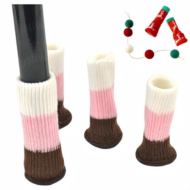 クリスマス チェア用部品 イス 角脚?丸脚兼用 洗える 騒音対策 シリコン滑り止め 床傷防止 イス脚カバ..