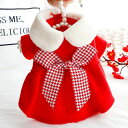 超かわいい 中型犬 小型犬 柴犬 レッド 蝶結び 千鳥格子 ドレス プリンセス 猫 春秋