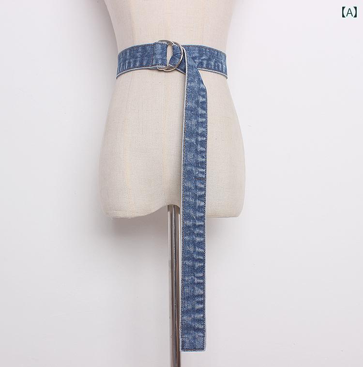 バンド ウエスト ベルト オールシーズン アクセサリー ファッション レディース ヴィンテージ おしゃれ ブルー デニム