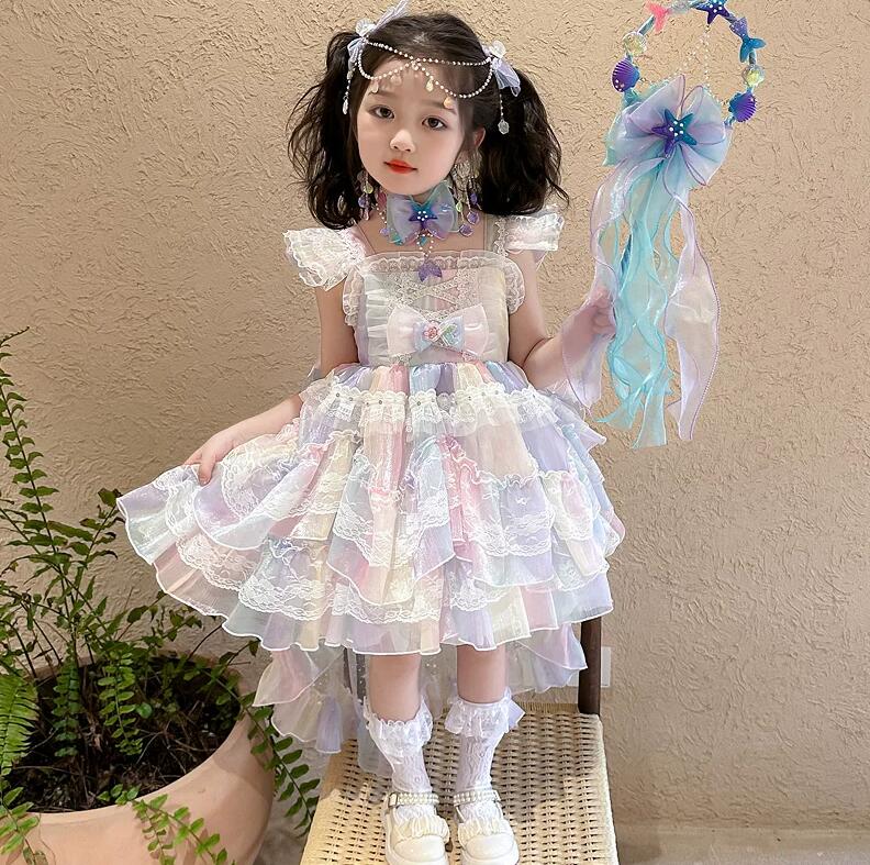 乐天商城 - 洋服 送料無料 ロリータ風 ワンピース 可愛い 子供服 コスプレ Lolita 女児 イベント 子ども服 女の子 キッズワ