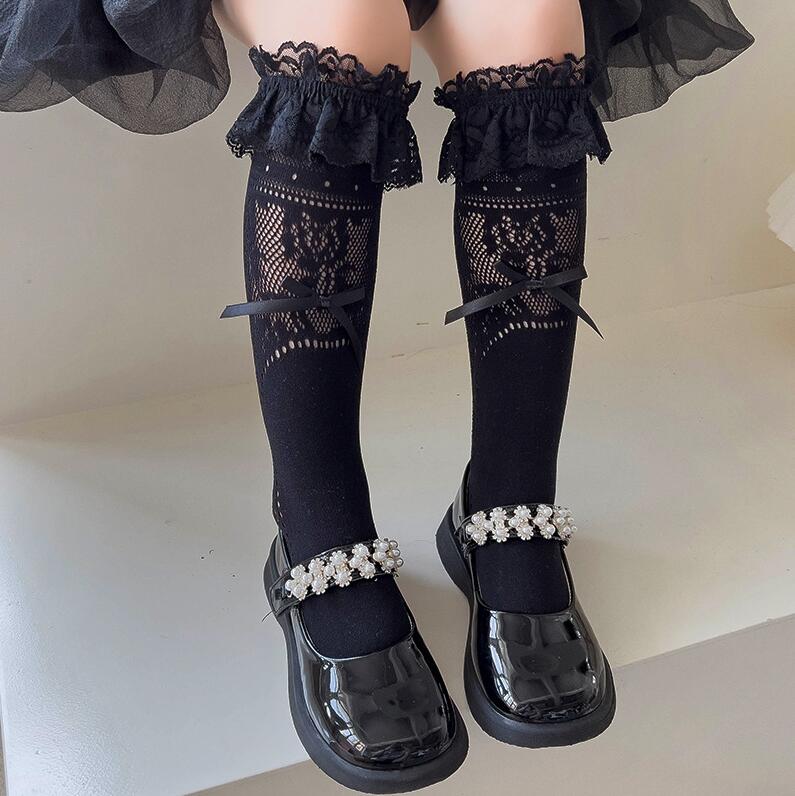 キッズ ショートソックス 靴下 子供用 ソックス Lolita くつ下 ロリータ風 薄手 3足セット ベビー ジュニア フリル レ