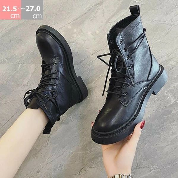 レディース 靴 ブラック ショートブーツ ショート おしゃれ 軽い チャンキーヒール 袴ブーツ レースアップ ショートブーツ ブー